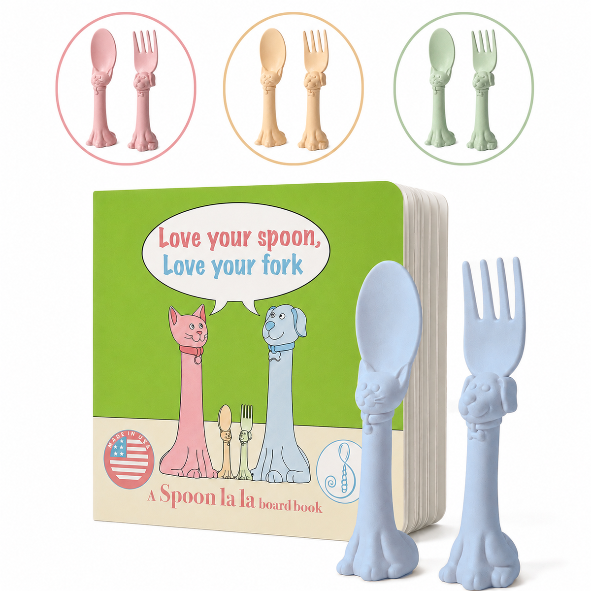 Spoon la la Utensils + Board Book