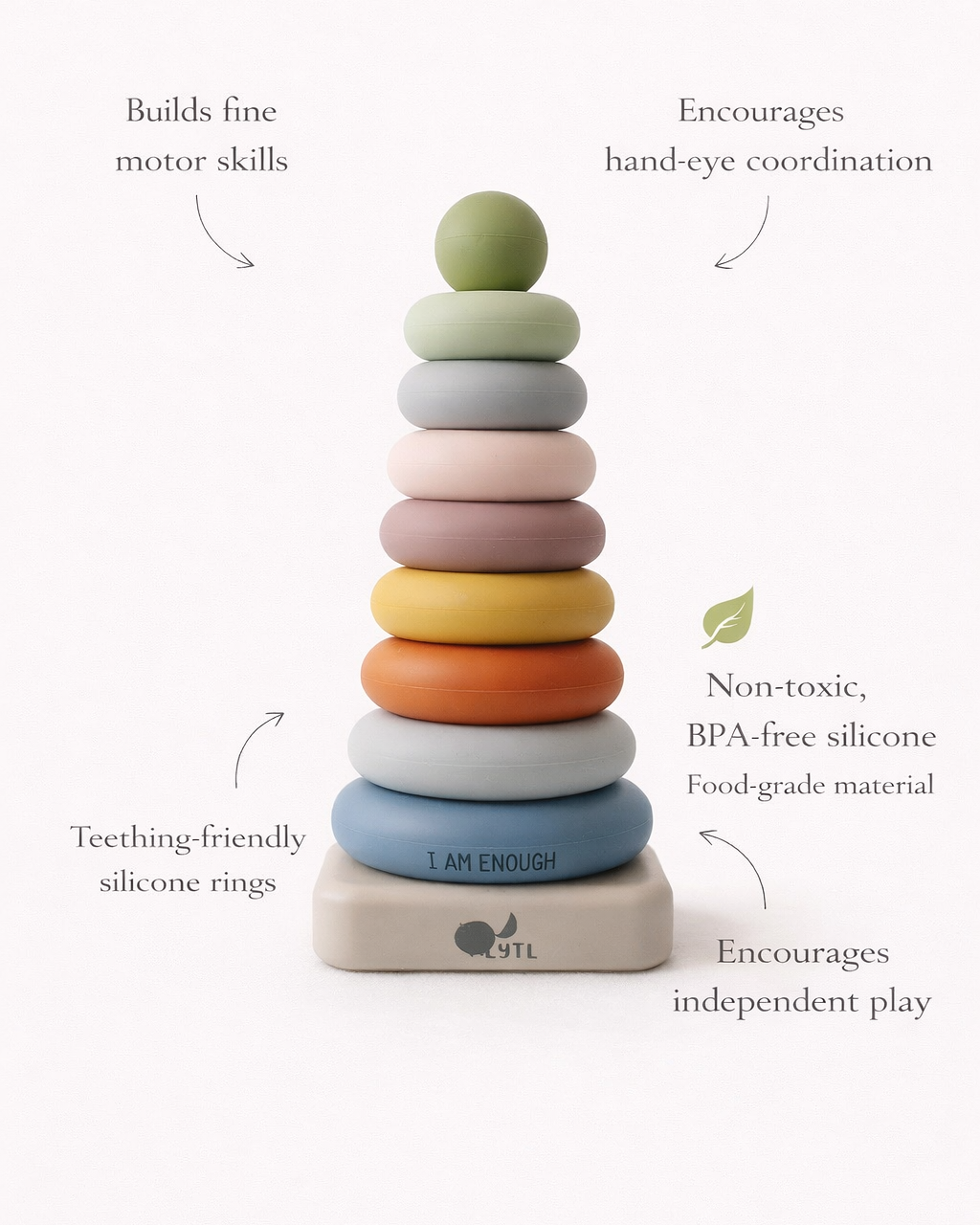 Silicone Ring Stacking Toy – 10pc| LYTL®️