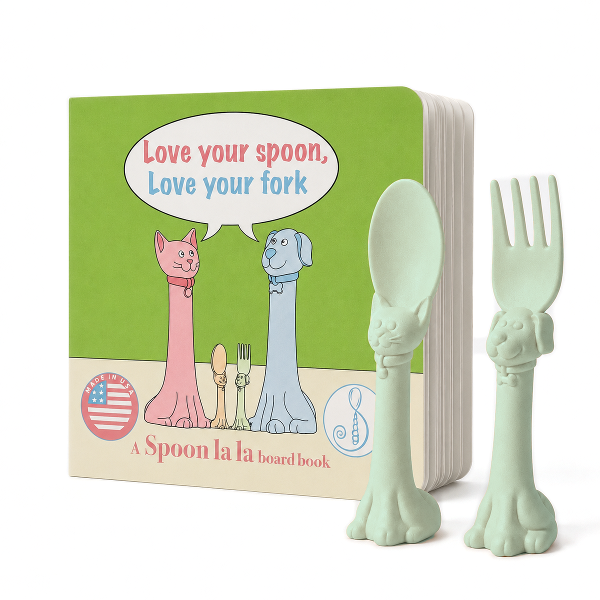 Spoon la la Utensils + Board Book
