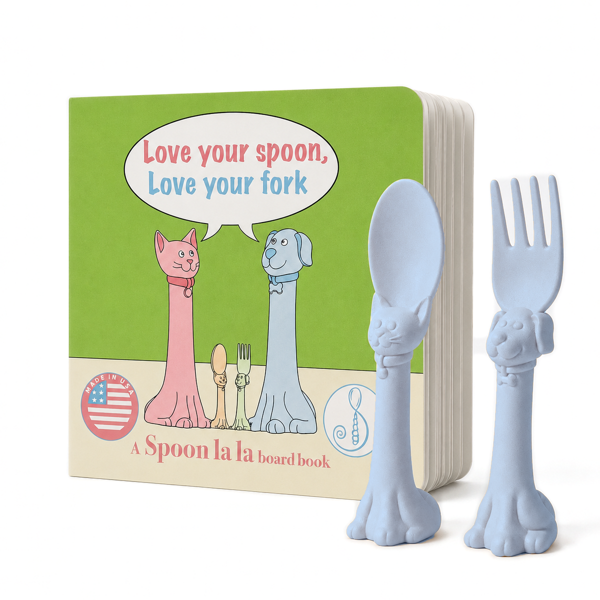 Spoon la la Utensils + Board Book