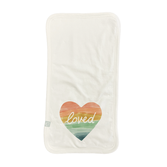 burp cloth | loved rainbow heart