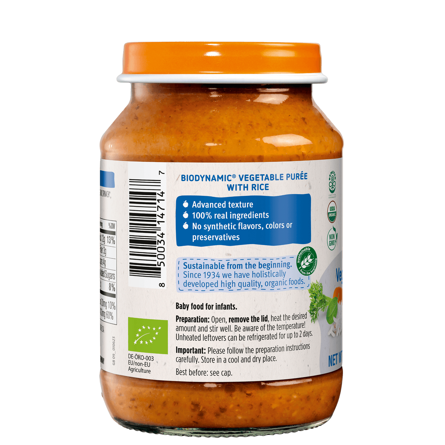 Holle Organic Baby Food Jar - Veggie Risotto - 12 Jars