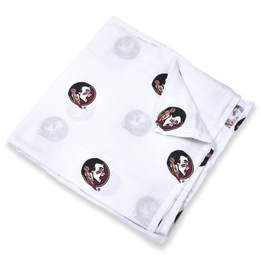 Florida State University Muslin Swaddle Blanket – Officially Licensed FSU Baby Swaddle | Soft Breathable 47x47 Seminoles Blanket