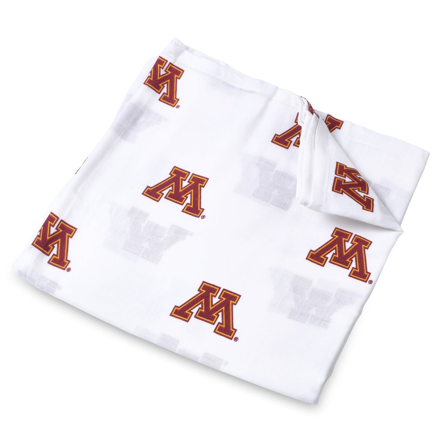 University of Minnesota Muslin Swaddle Blanket – Lightweight 47x47in Baby Wrap – Officially Licensed Golden Gophers Newborn Gift