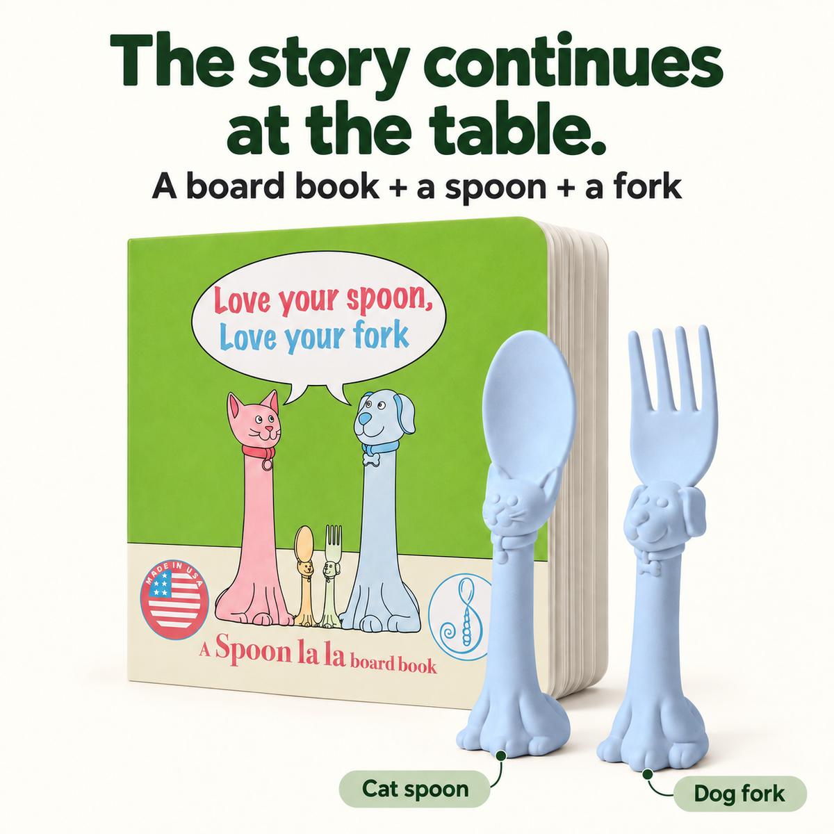 Spoon la la Utensils + Board Book