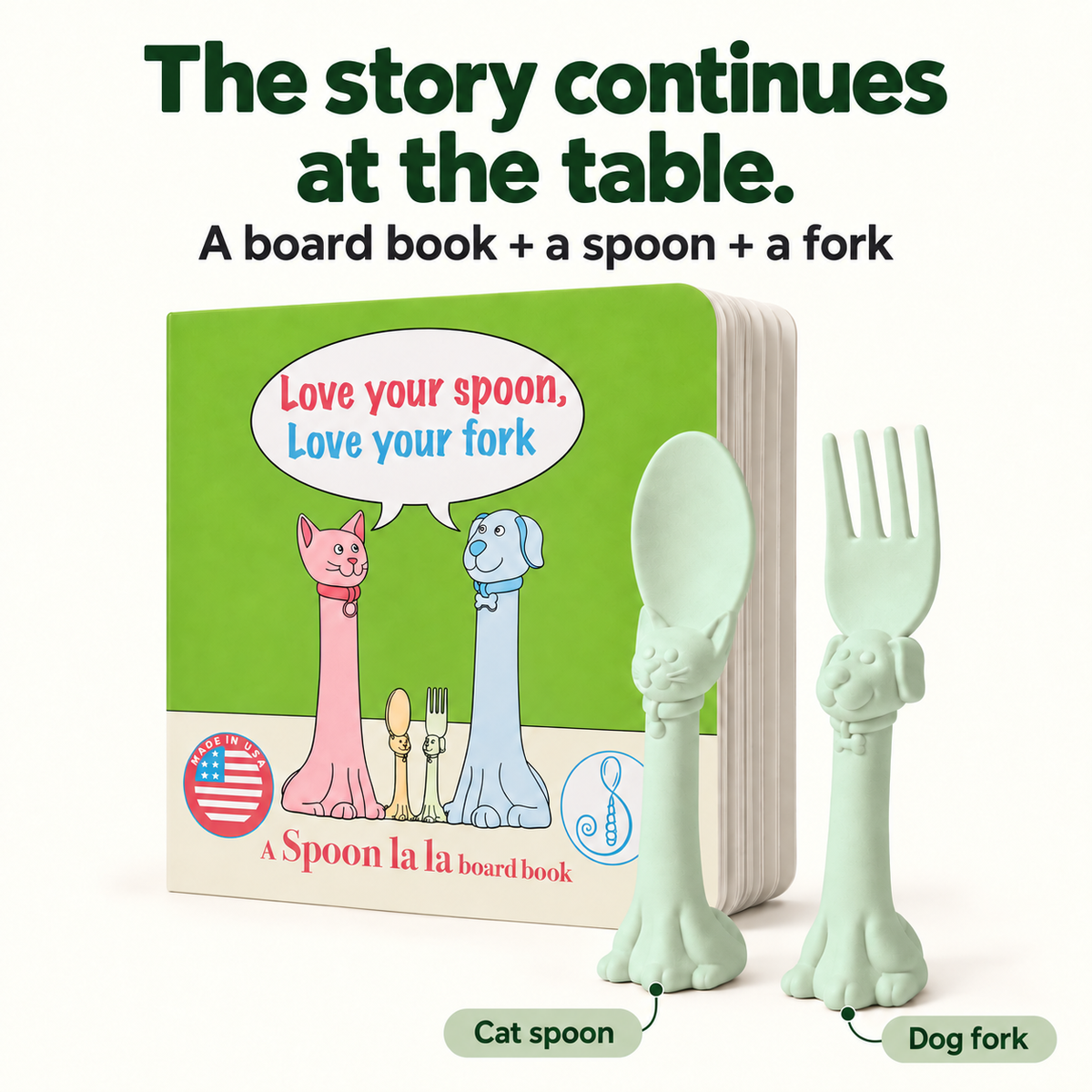 Spoon la la Utensils + Board Book