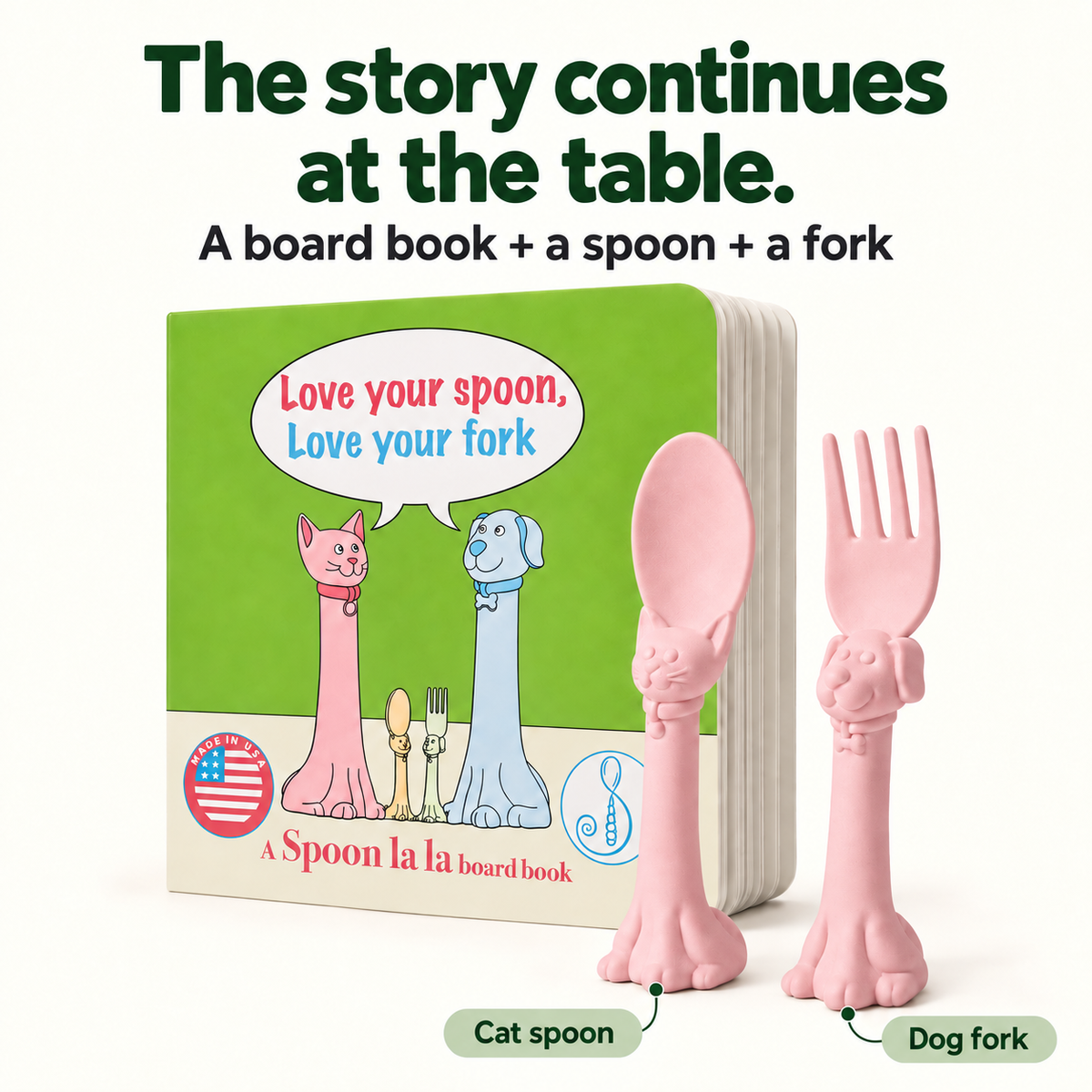 Spoon la la Utensils + Board Book