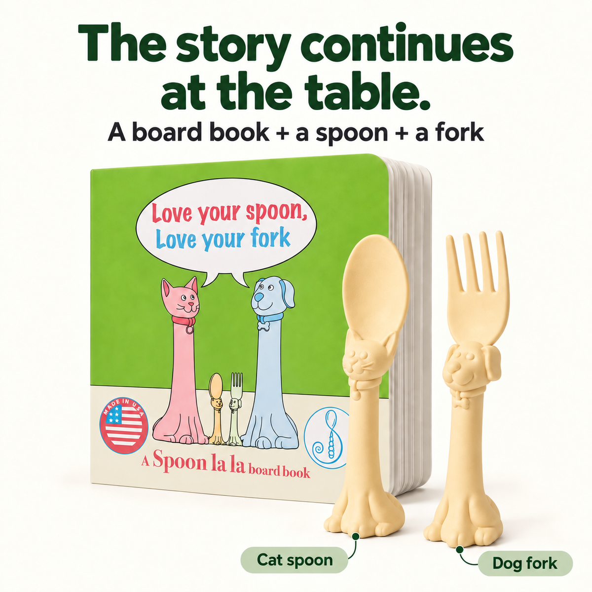 Spoon la la Utensils + Board Book