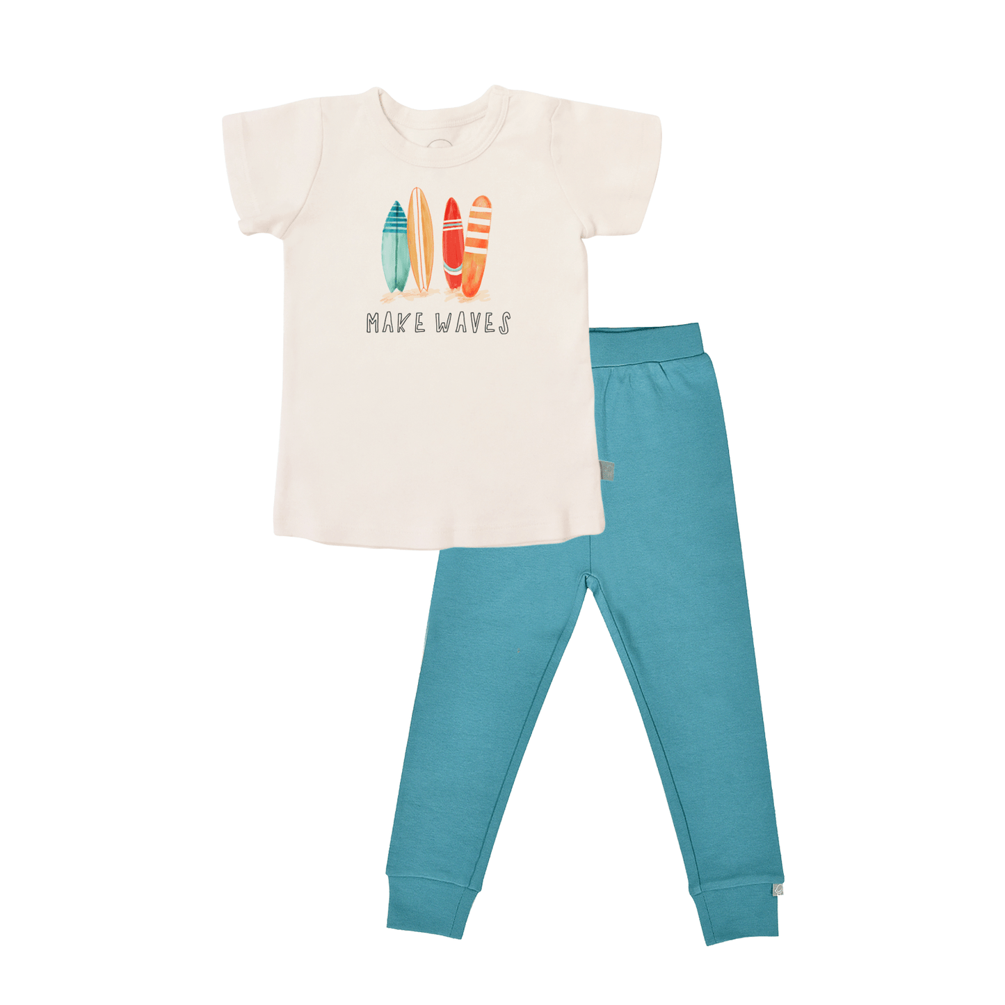 short sleeve pajama set | make waves vintage aqua