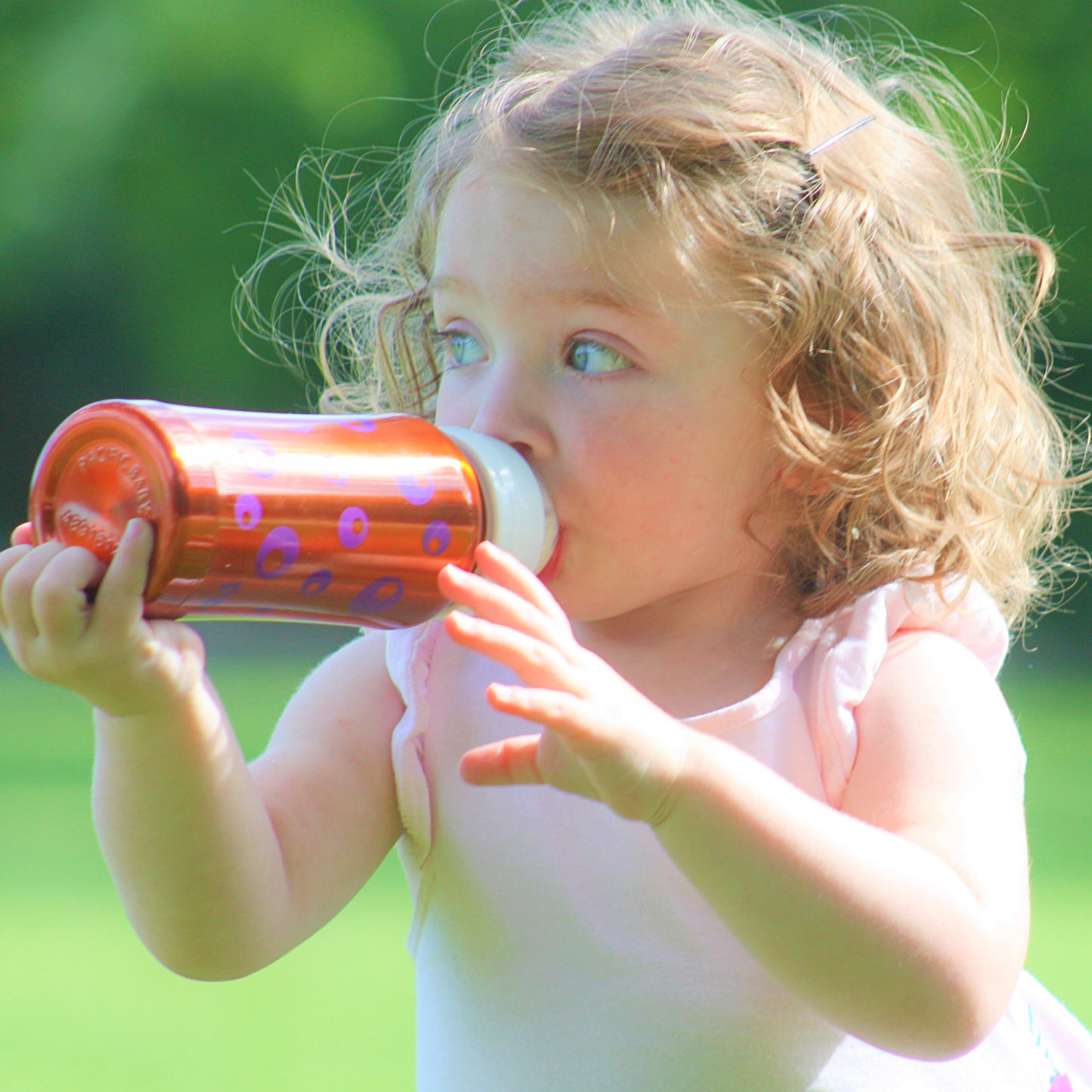 Pacific Baby Hot-Tot Stainless Steel Insulated Infant Baby 7 oz Eco Feeding Bottle Bubbles