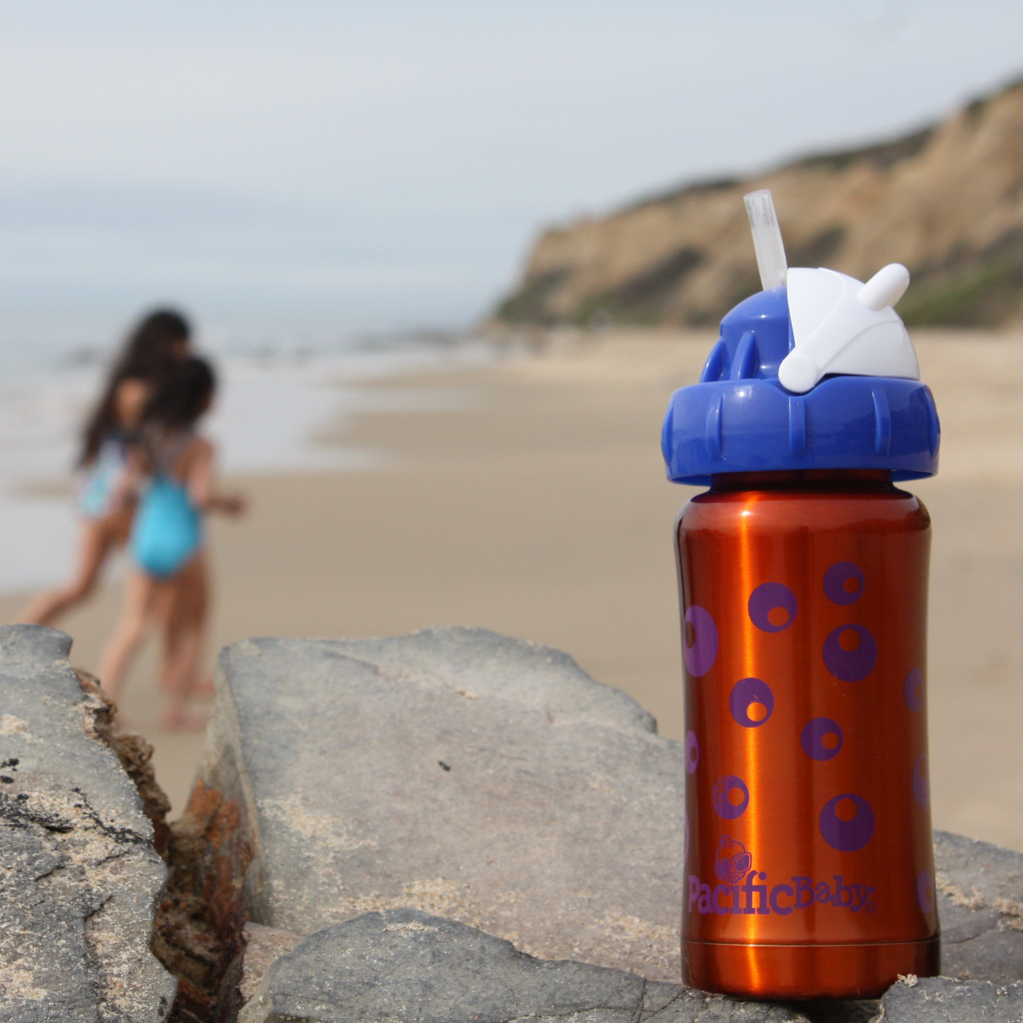 Pacific Baby Hot-Tot Stainless Steel Insulated Infant Baby 7 oz Eco Feeding Bottle Bubbles