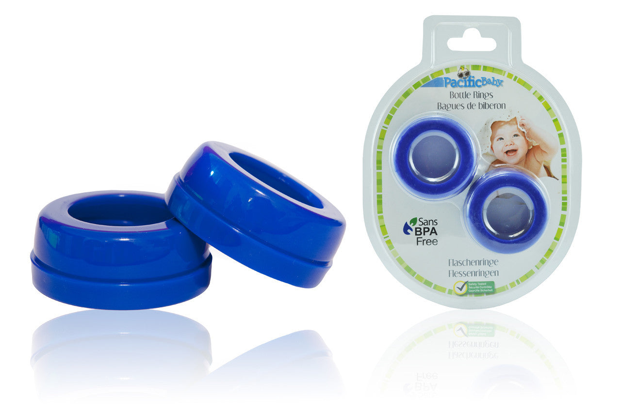 Pacific Baby Bottle Rings - Wide Neck Blue 2 pack – Kids Abound